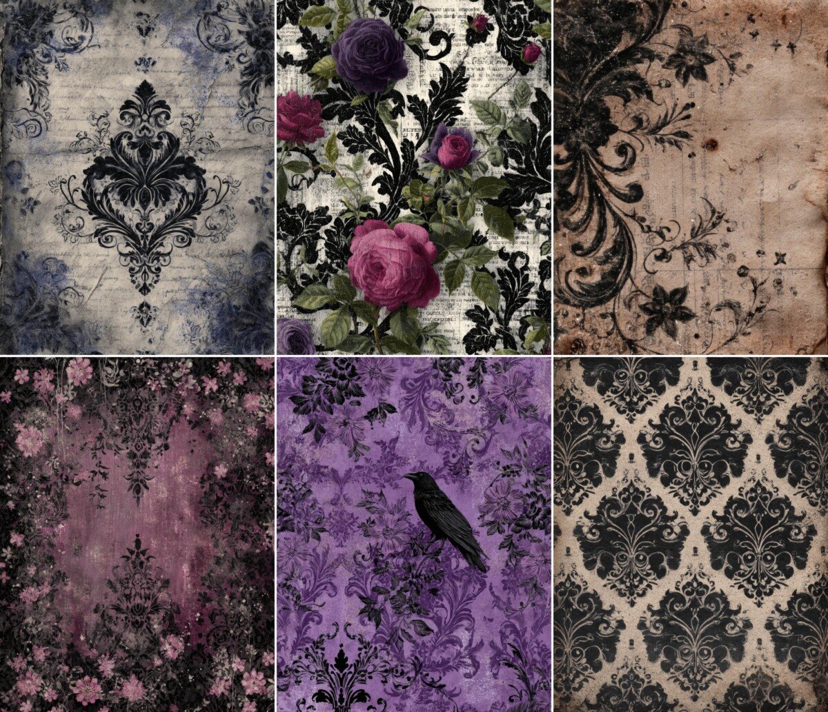 dark – 52 Dark Gothic Junk Journal Pages