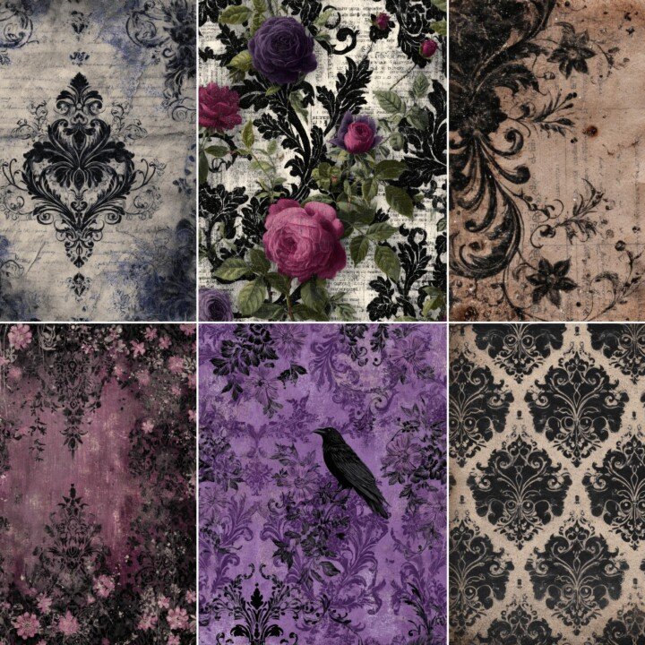 dark – 52 Dark Gothic Junk Journal Pages