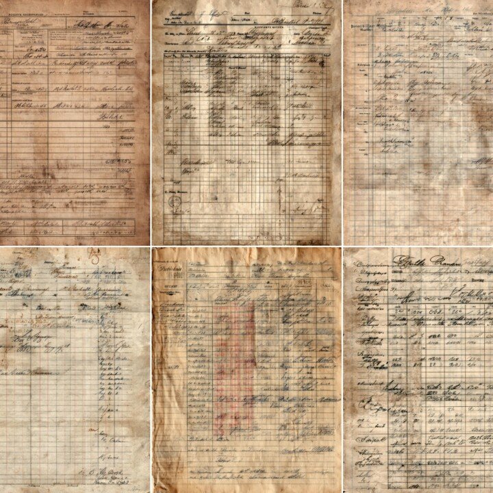vintage – 52 Vintage Receipt Journal Pages