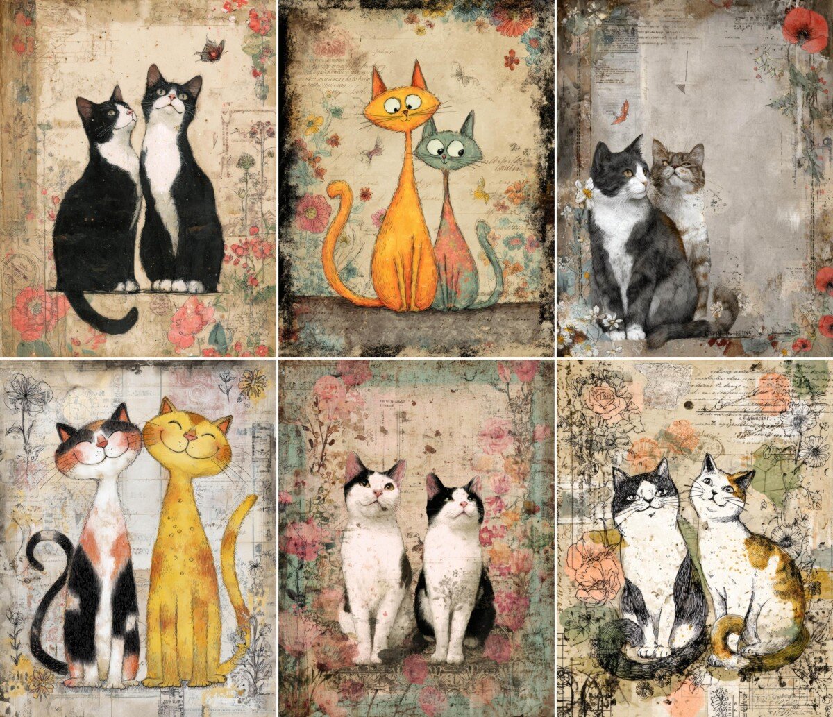 whimsical – 52 Whimsical Cat Junk Journal Pages