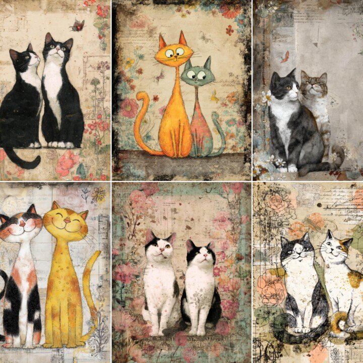 whimsical – 52 Whimsical Cat Junk Journal Pages