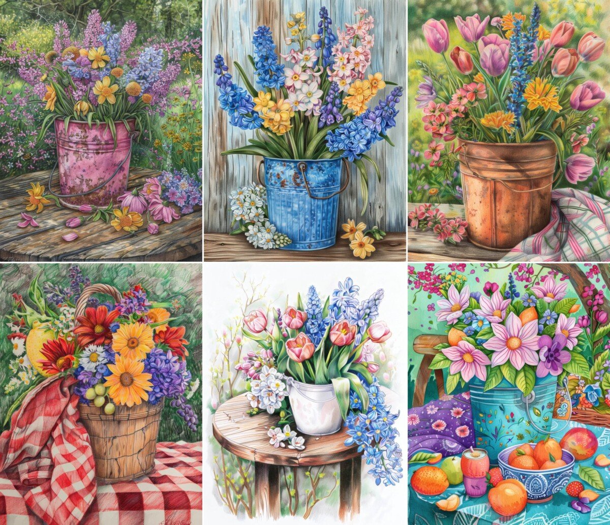 spring – 52 Spring Flower Set 2 Journal Pages