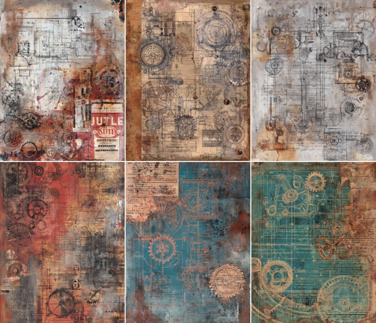 industrial – 48 Industrial Grunge Junk Journal Pages