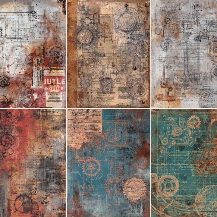 industrial – 48 Industrial Grunge Junk Journal Pages