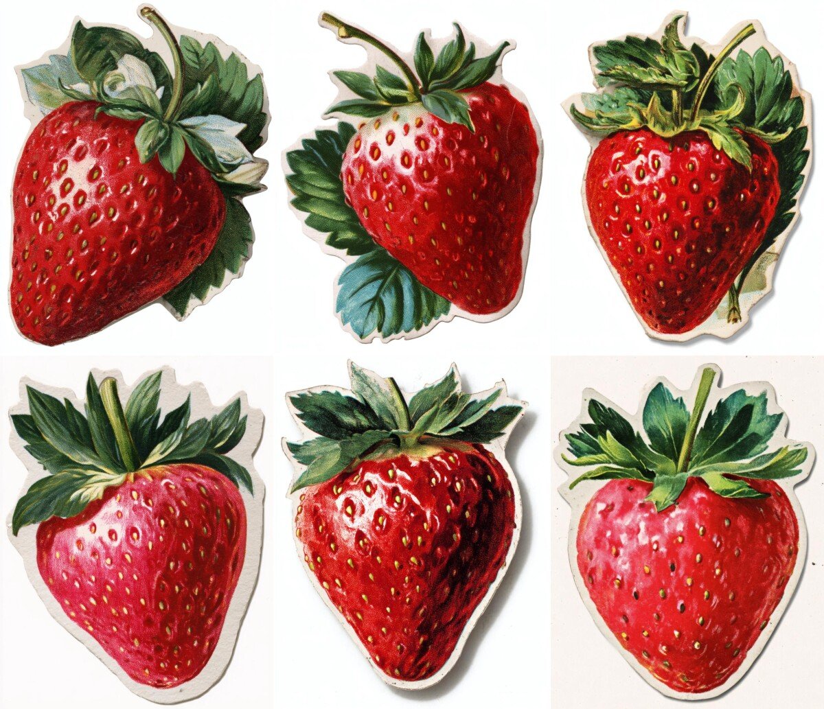 strawberry – 20 Strawberry Junk Journal Fussy Cuts