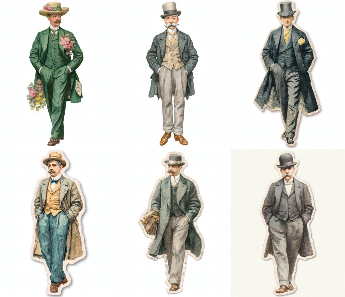 victorian – 28 Victorian Gentleman Fussy Cuts