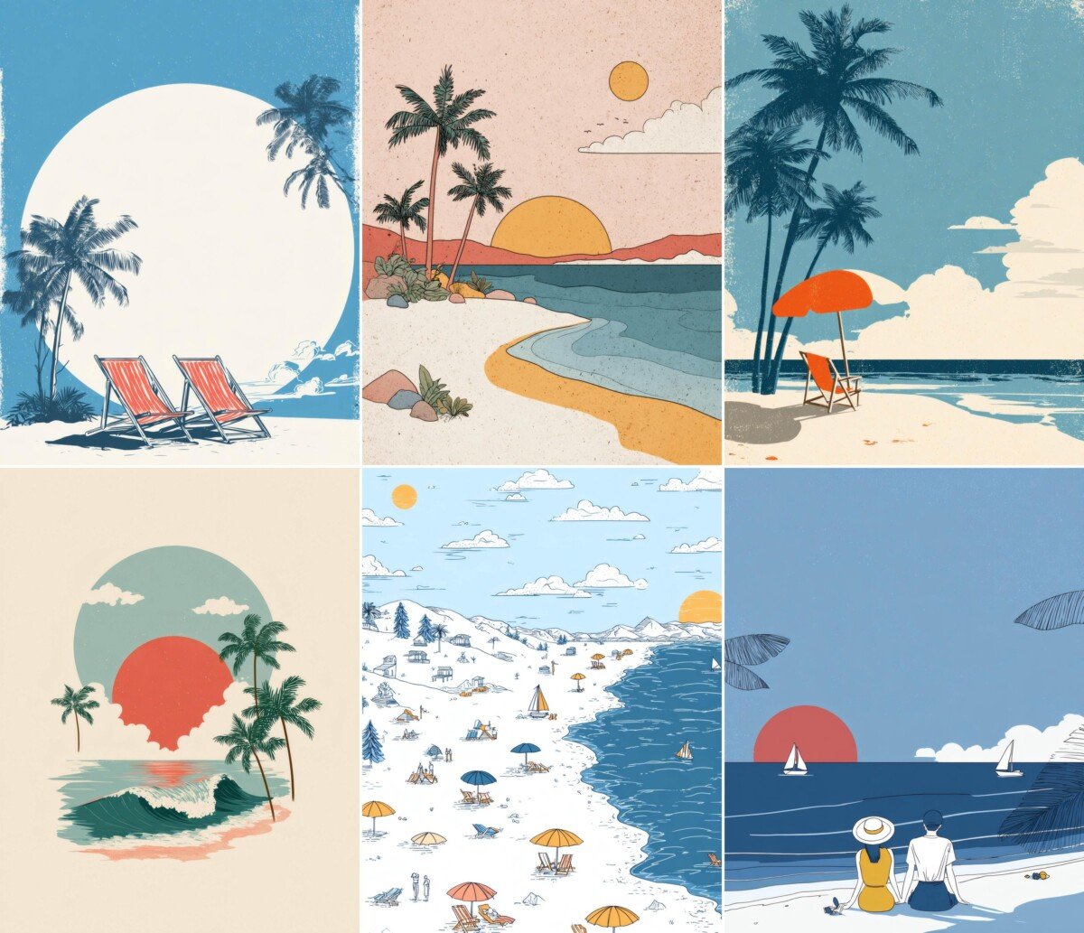 summer – 52 Summer Beach Poster Junk Journal Pages