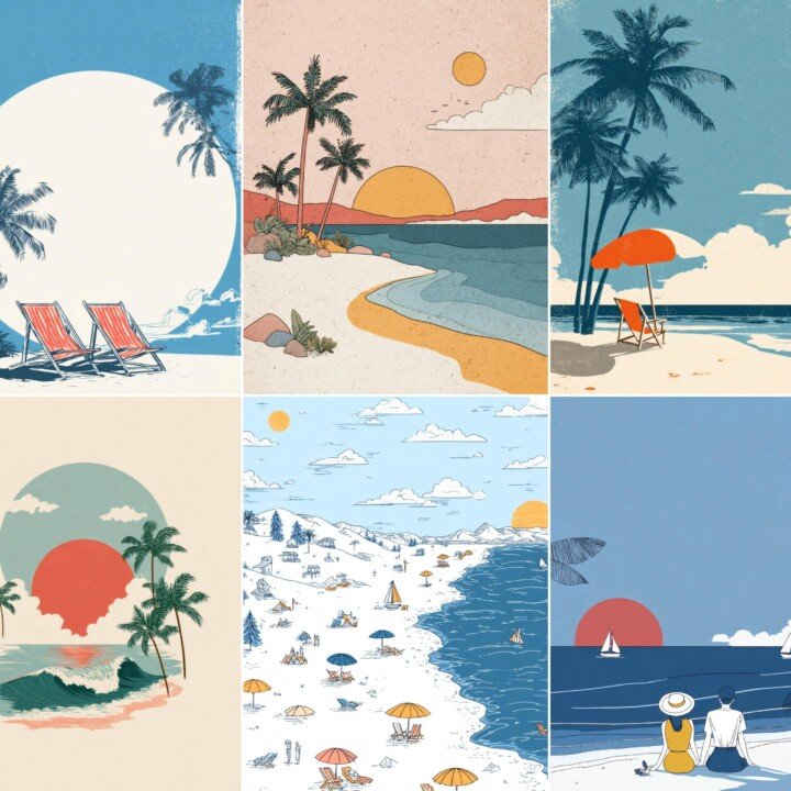 summer – 52 Summer Beach Poster Junk Journal Pages