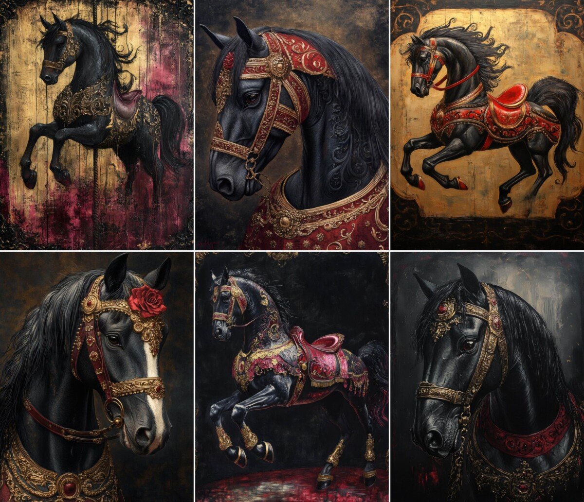 dark – 48 Dark Horse Junk Journal Pages