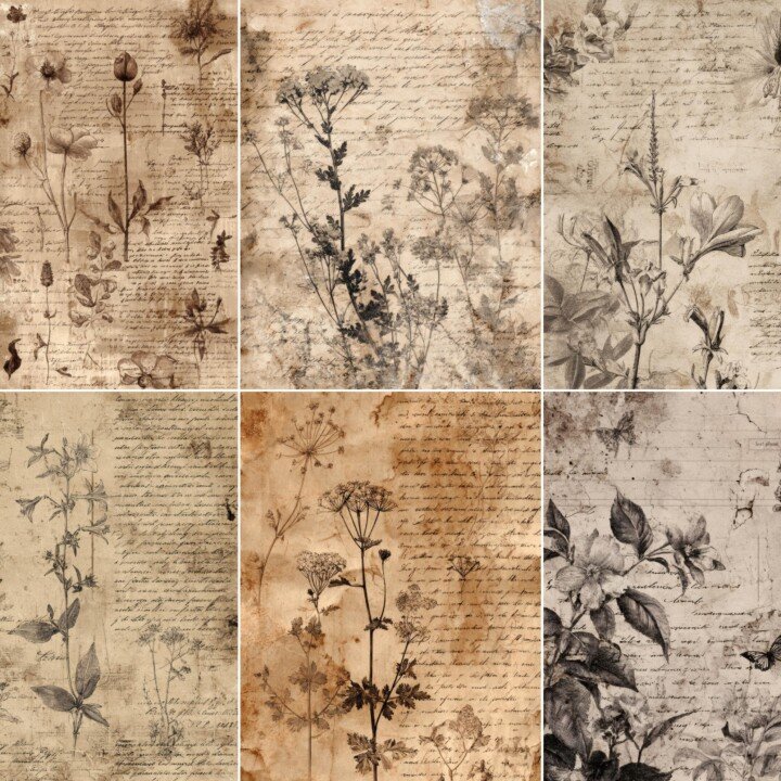 gothic – 52 Gothic Botanical Junk Journal Pages