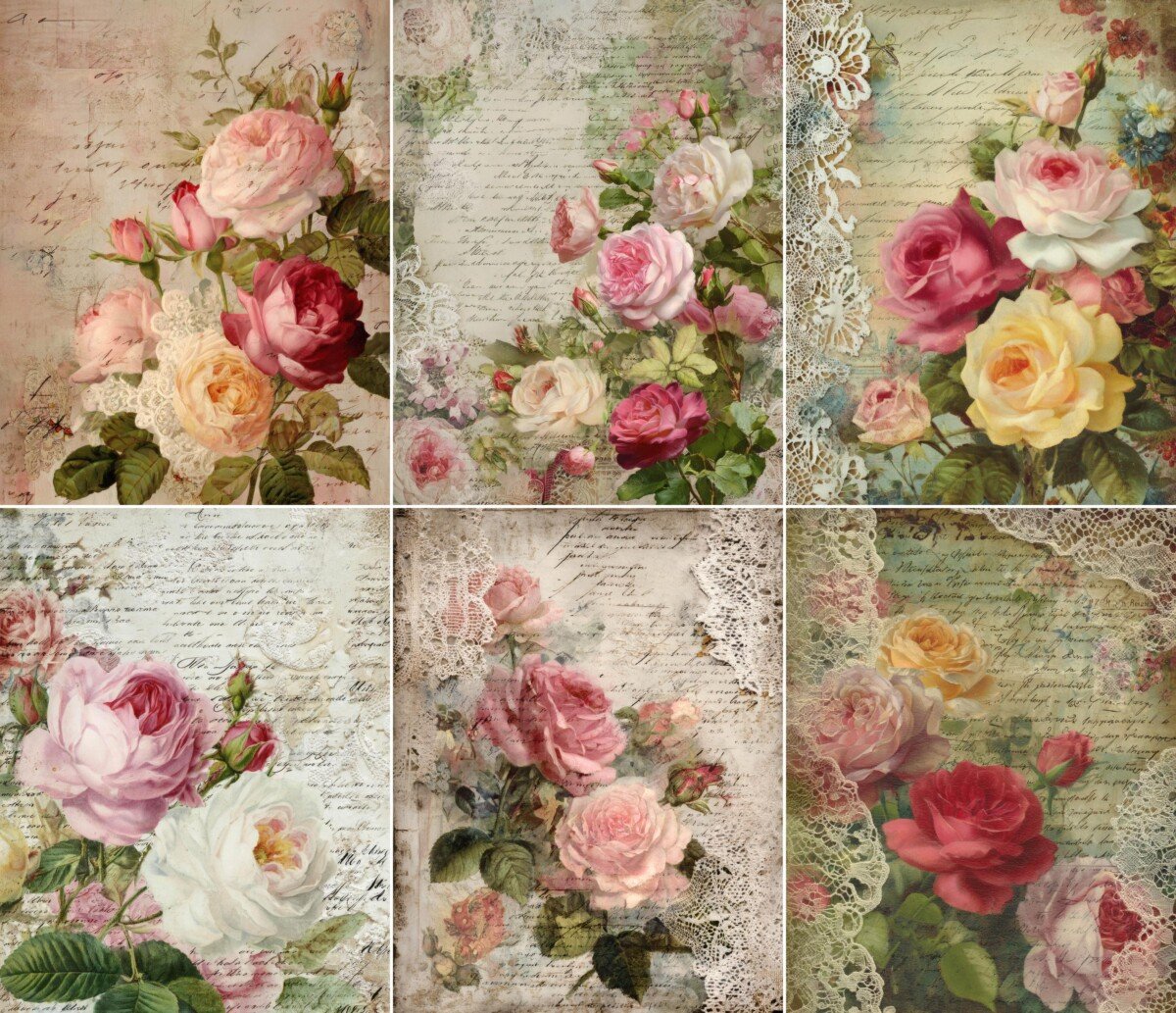 multicolor – 52 Multicolor Rose Lace Journal Pages
