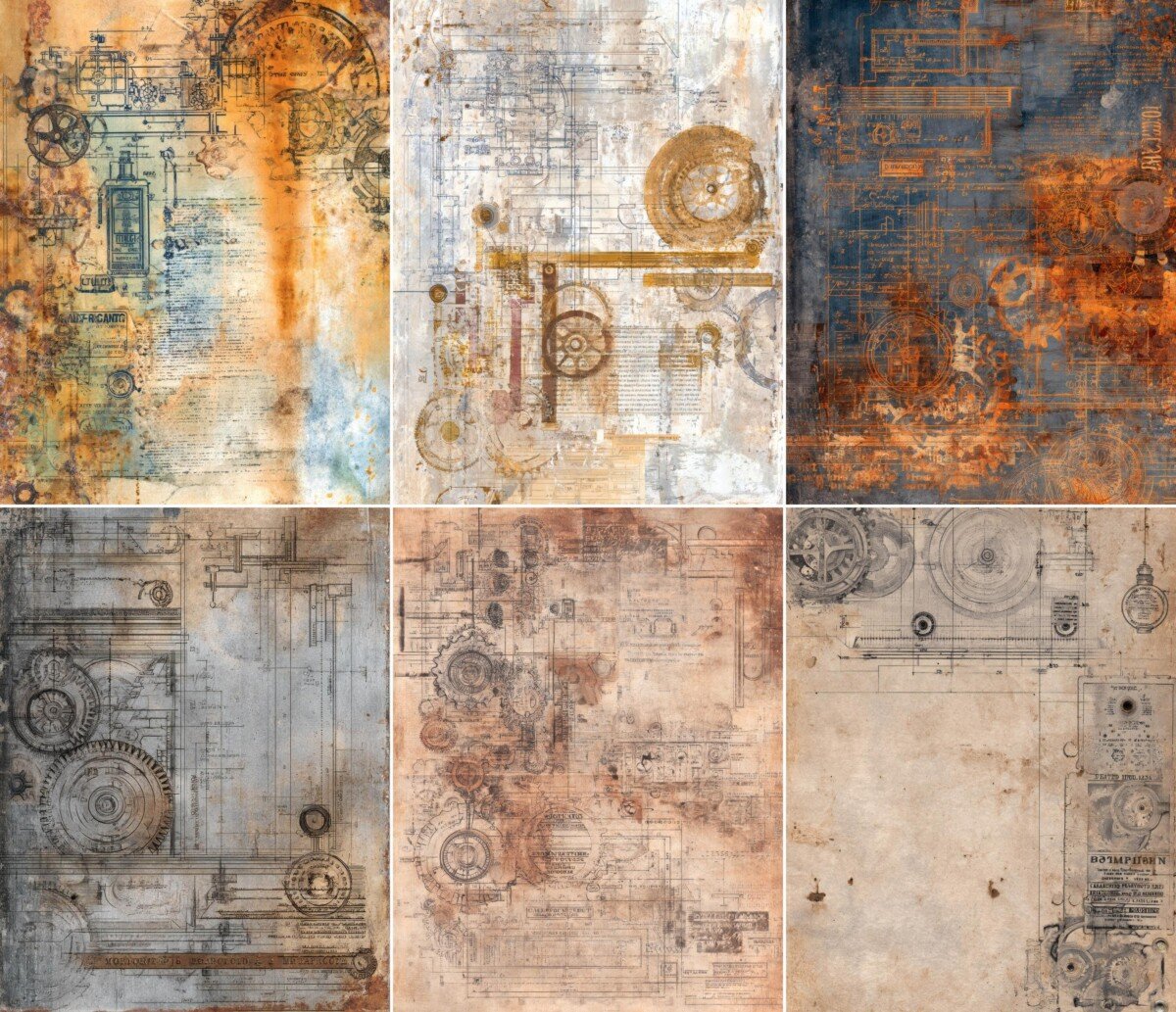 industrial – 52 Industrial Grunge Junk Journal Pages