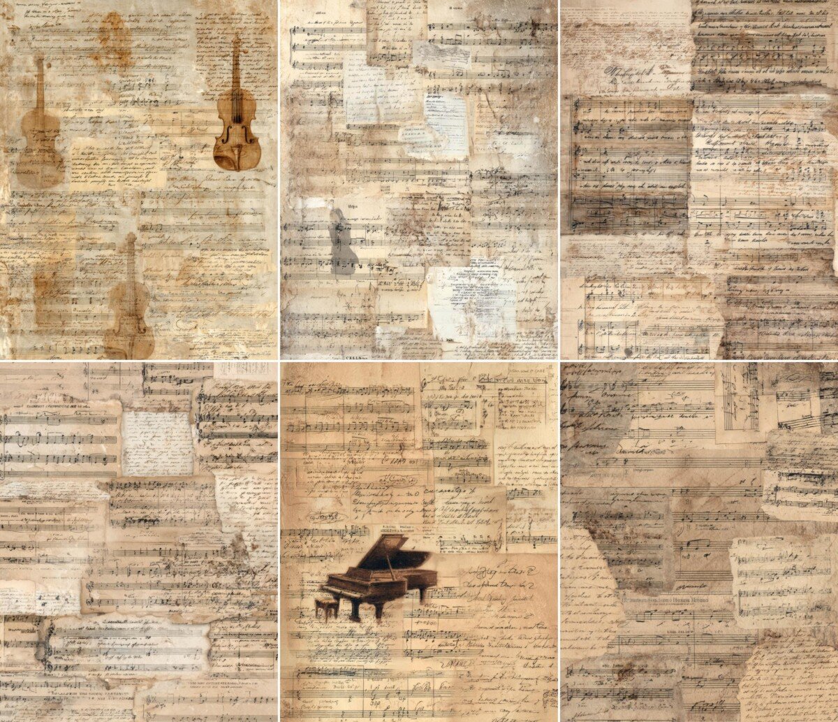 antique – 56 Antique Music Writing Journal Pages
