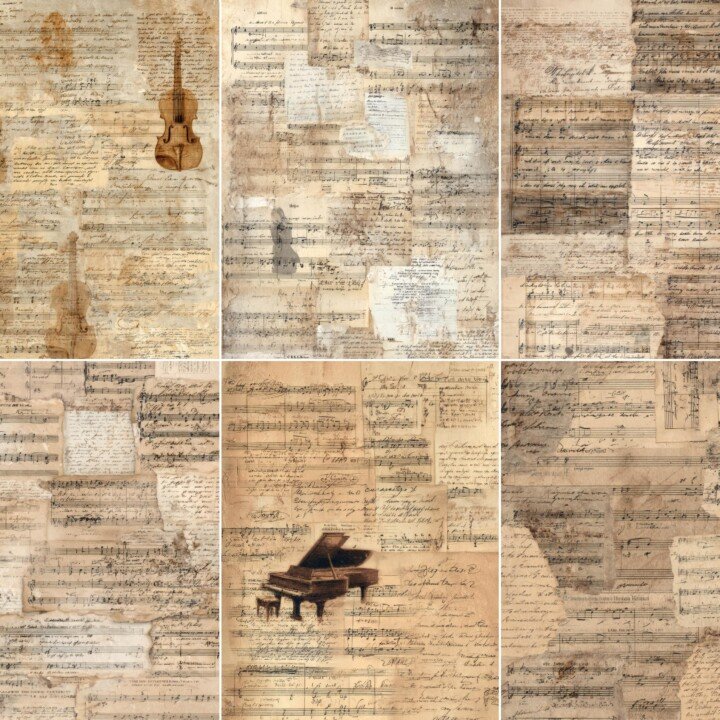 antique – 56 Antique Music Writing Journal Pages