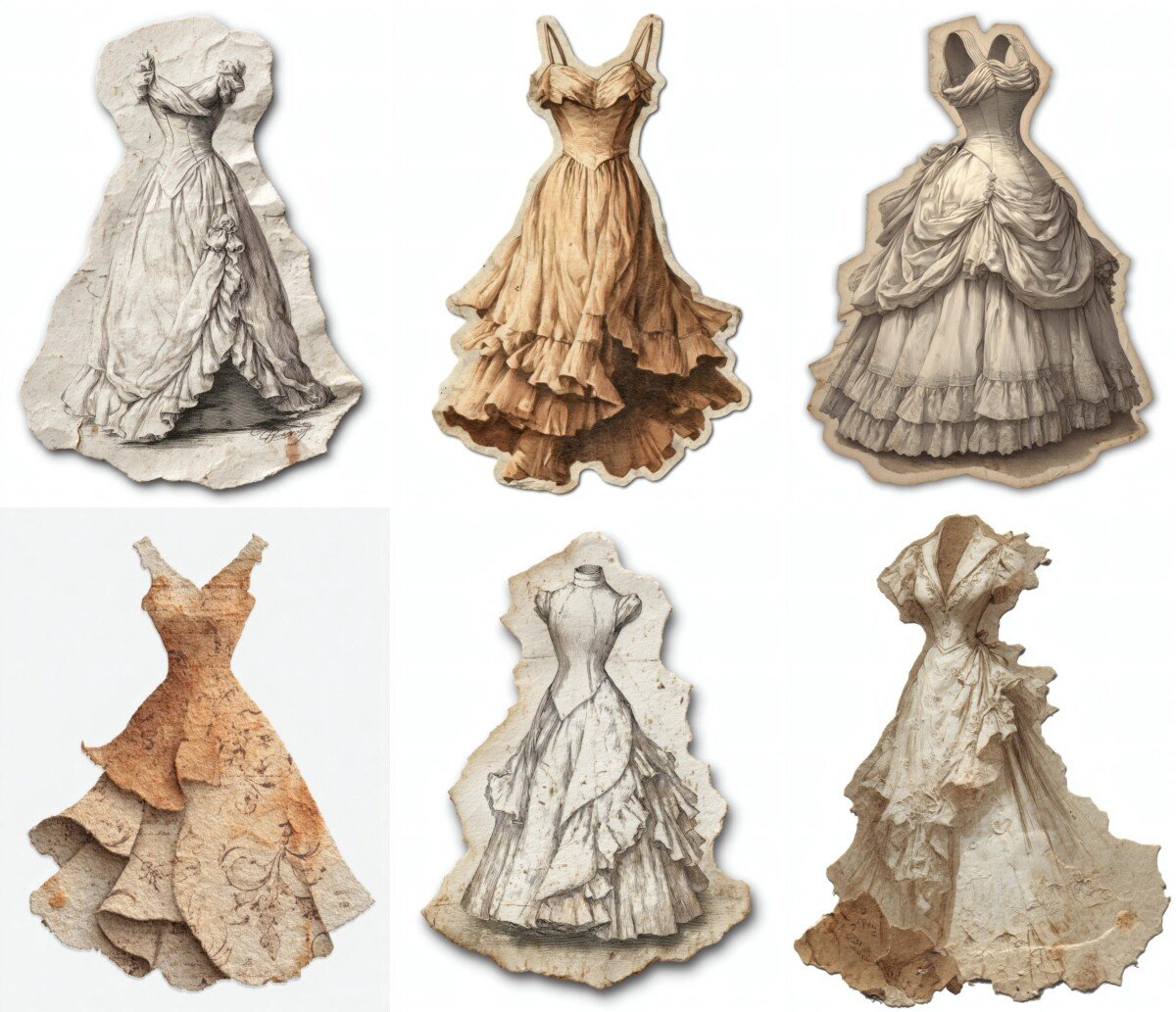 Vintage Dress Fussy Cuts – 25 Retro Fashion Pieces