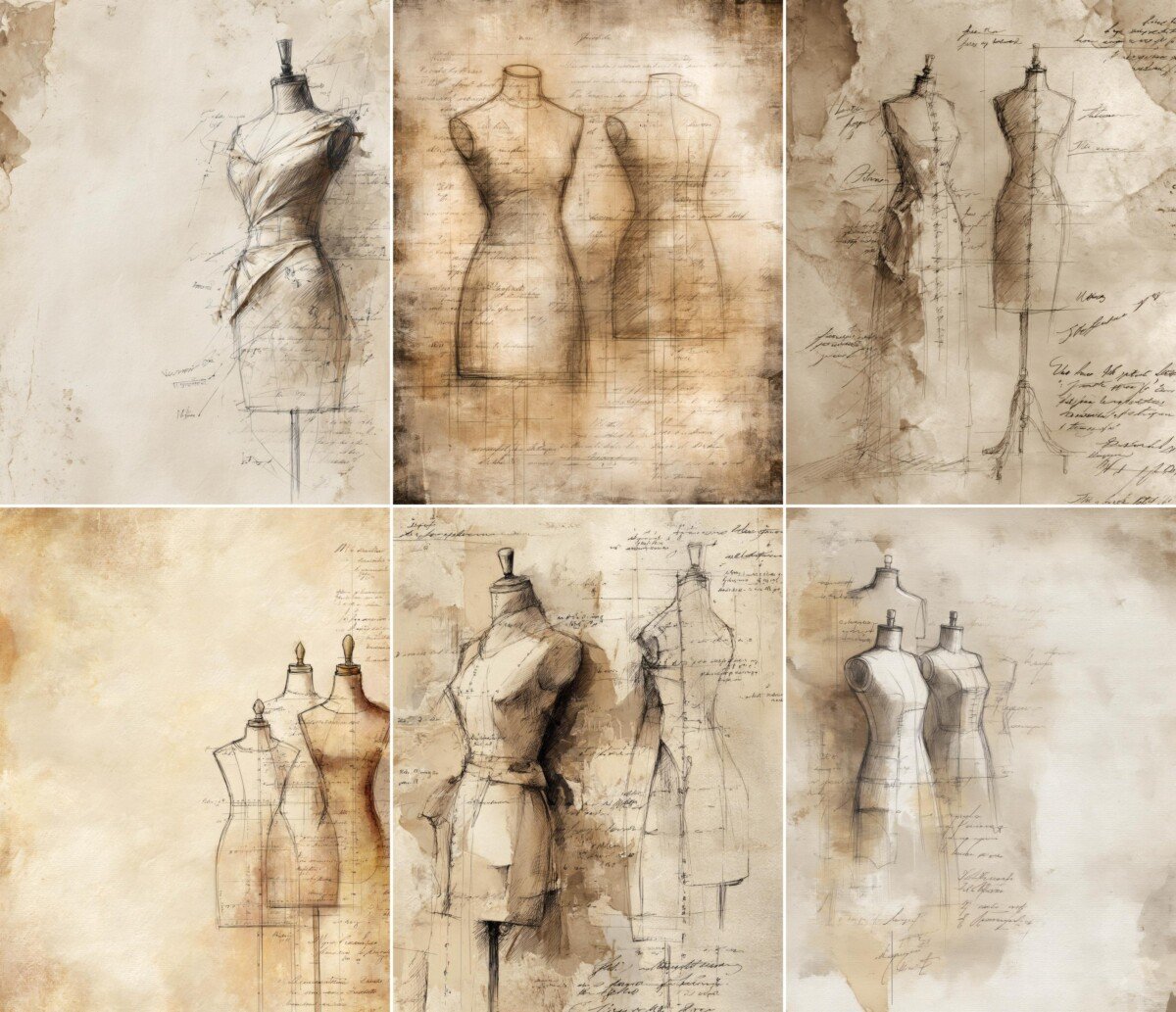 fashion – 52 Fashion Sketch Template Journal Pages