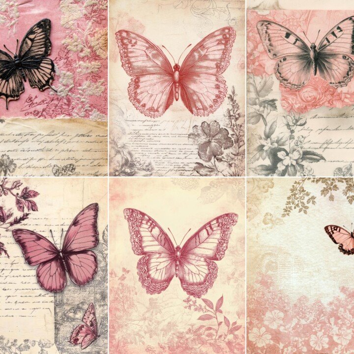 pink – 51 Pink Toile De Jouy Journal Pages