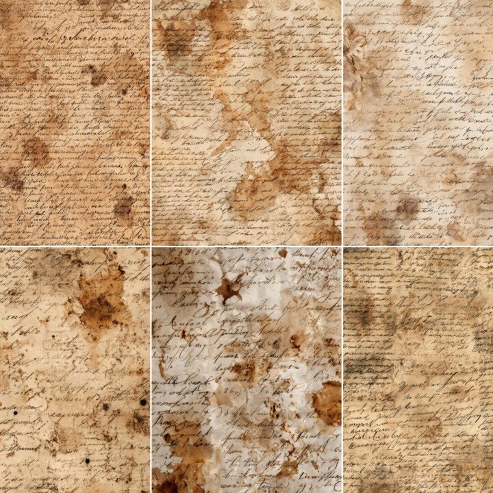 vintage – 47 Vintage Handwriting Junk Journal Pages