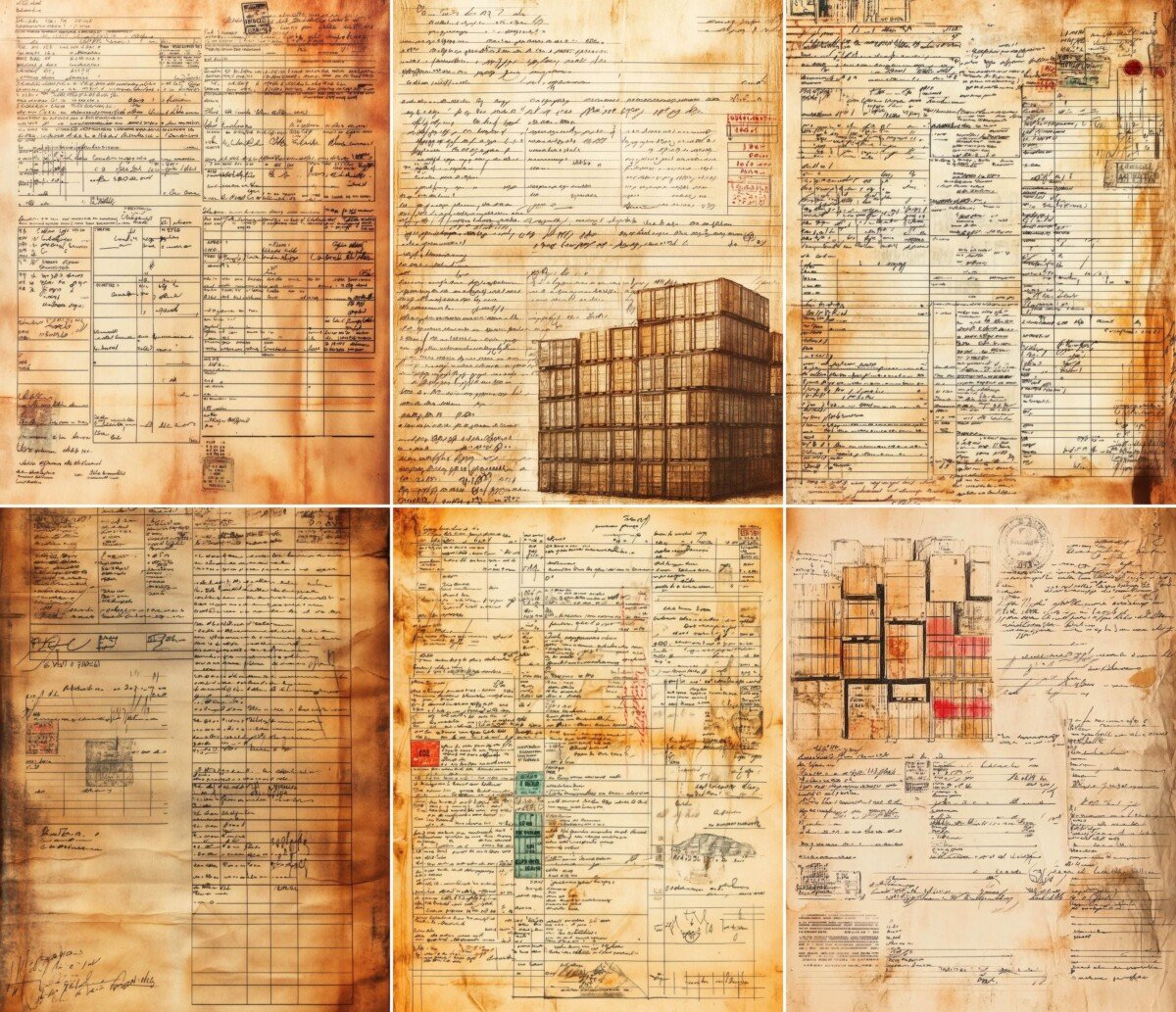 railway – 49 Railway Cargo Manifest Junk Journal Pages