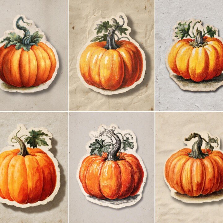 pumpkin – 20 Pumpkin Junk Journal Fussy Cuts