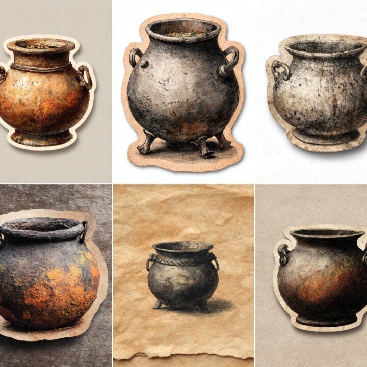 cauldron – 20 Cauldron Junk Journal Fussy Cuts