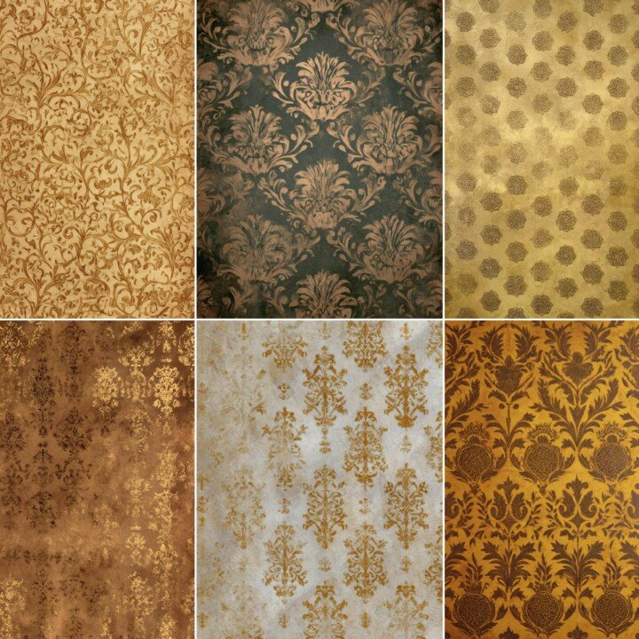 gold – 52 Gold Pattern Junk Journal Kit