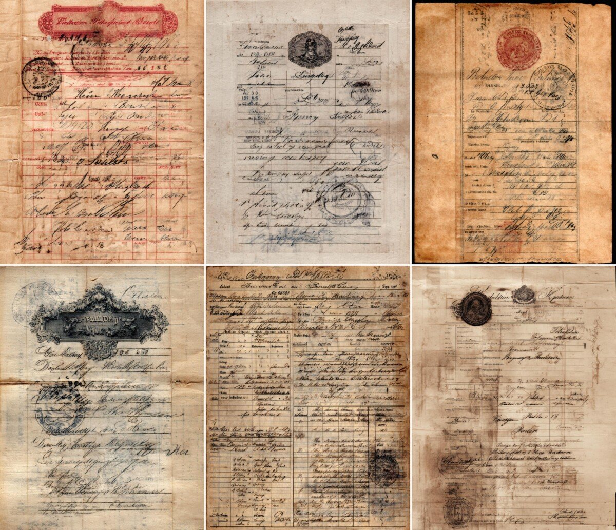 antique – 50 Antique Receipt Junk Journal Pages