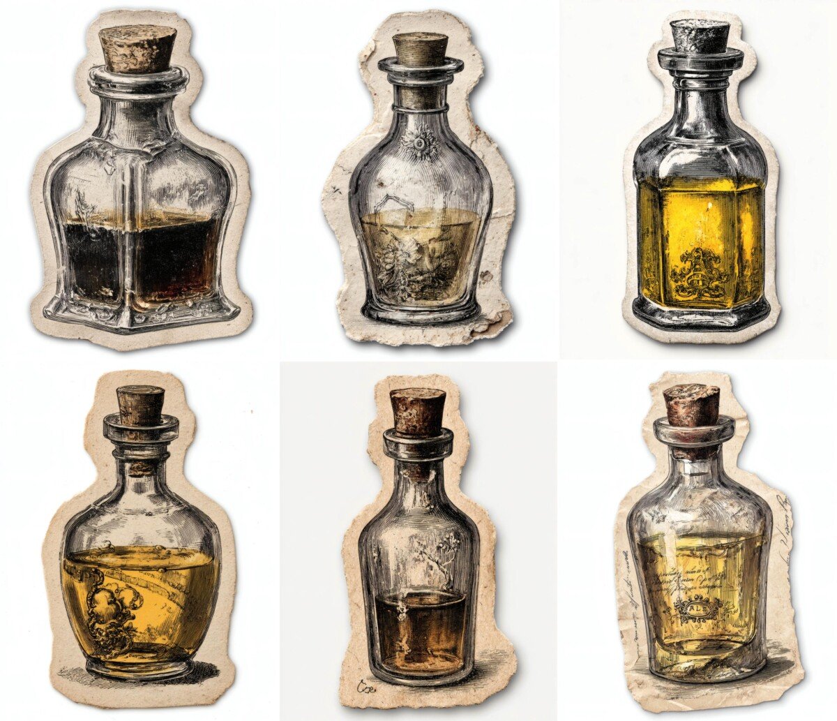 potion – 24 Potion Vial Junk Journal Fussy Cuts