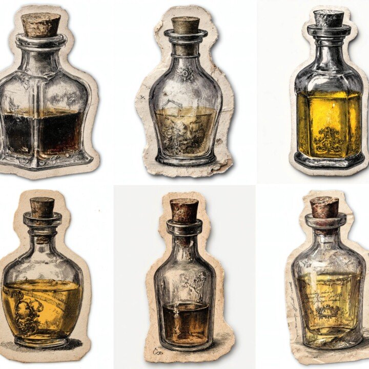 potion – 24 Potion Vial Junk Journal Fussy Cuts