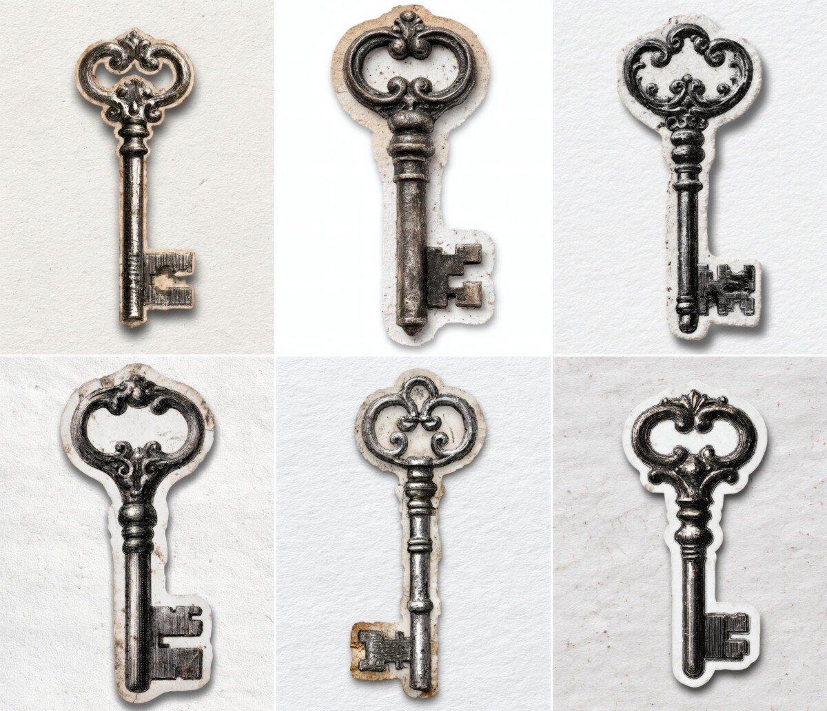 antique – 24 Antique Key Vintage Lock Junk Journal Supplies Cutouts