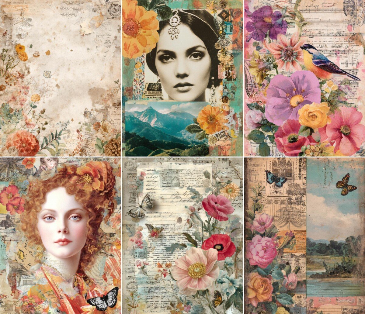 bohemian – 82 Bohemian Collage Junk Journal Pages
