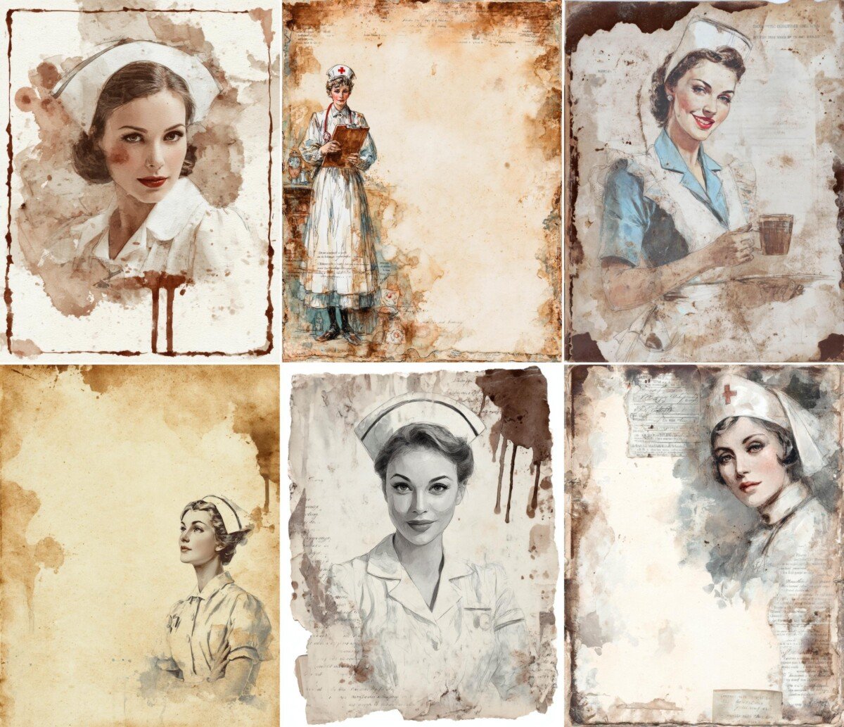 vintage – 51 Vintage Nurse Junk Journal Pages