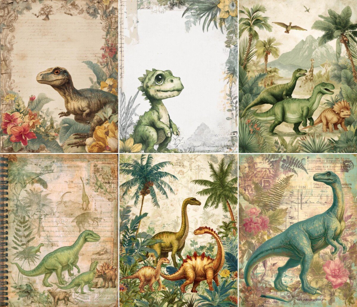 baby – 47 Baby Dinosaur Junk Journal Pages