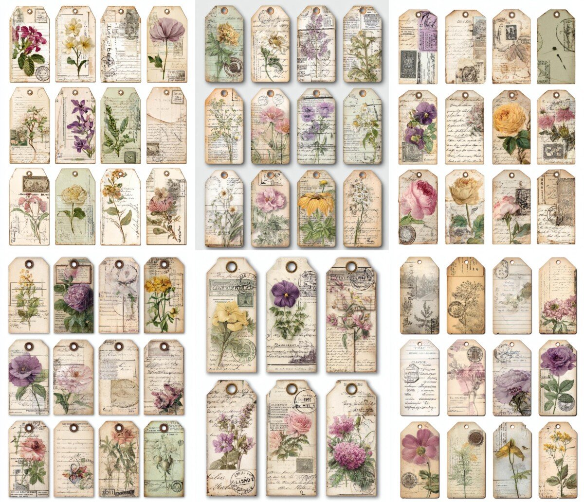 vintage – 150+ Vintage Collage Labels & Tags Ephemera