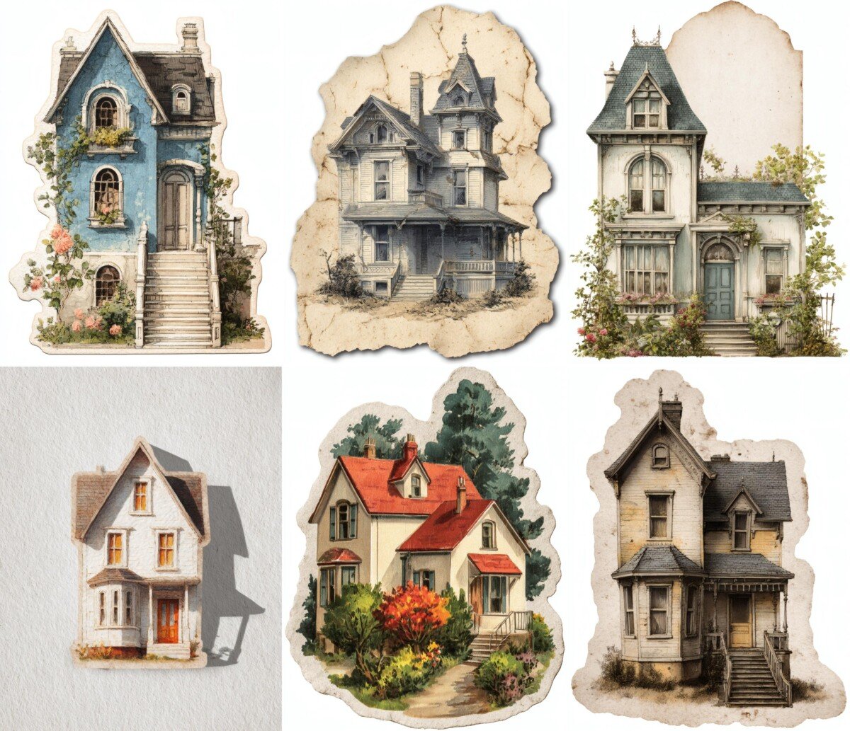 pastel – 20 Pastel Cottage Cute Home Junk Journal Supplies Cutouts