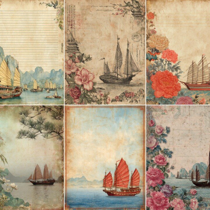 chinese – 56 Chinese Junk Journal Pages