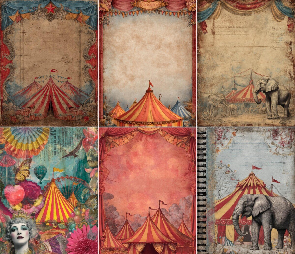 circus – 52 Circus Junk Journal Pages