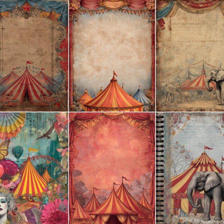 circus – 52 Circus Junk Journal Pages