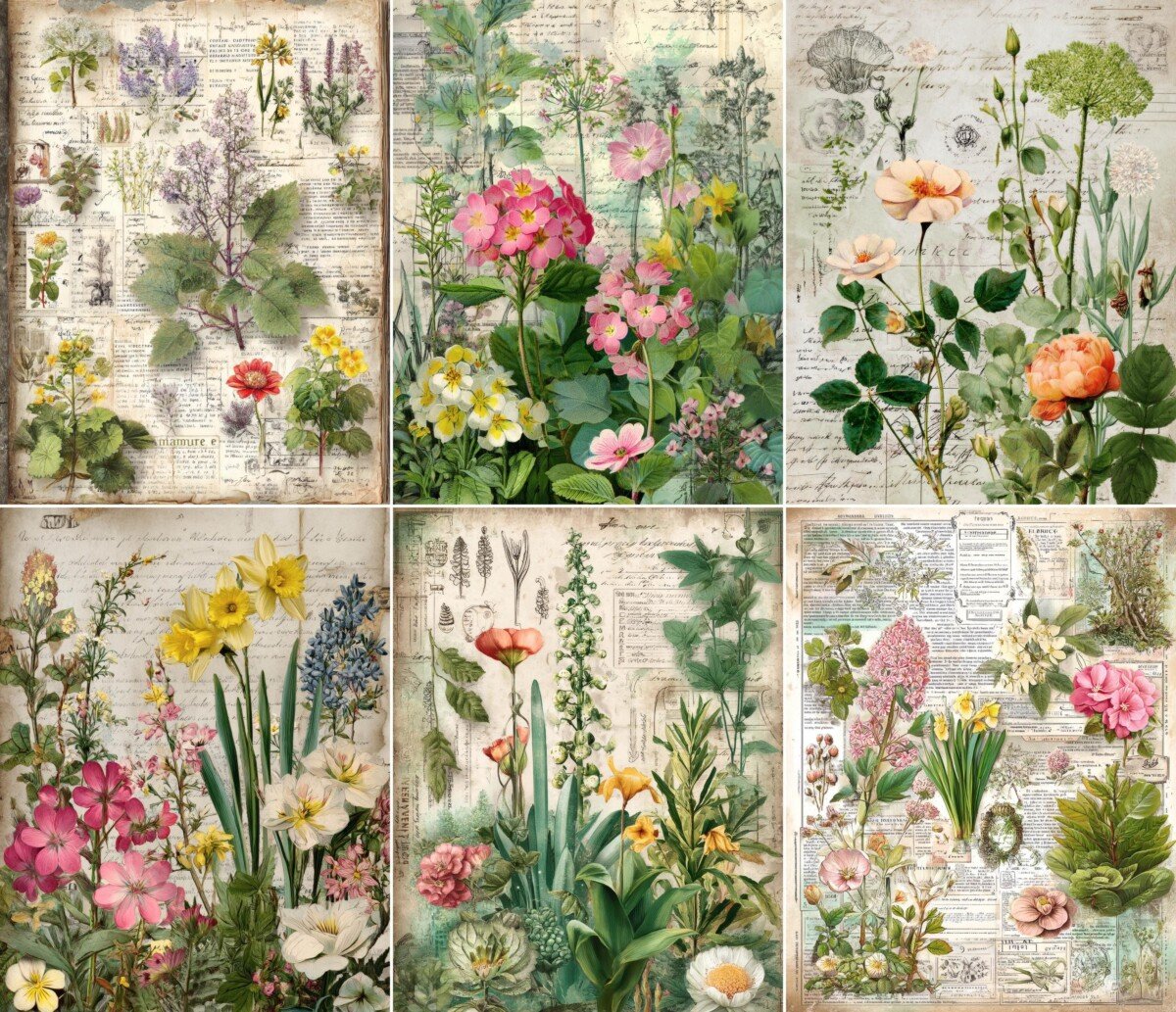 cottage – 63 Cottage Garden Junk Journal Pages