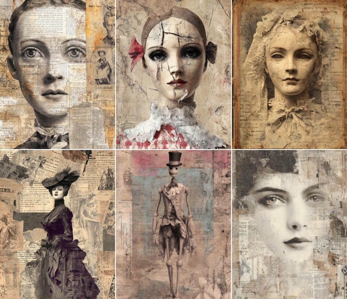 creepy – 56 Creepy Mannequin Junk Journal Pages
