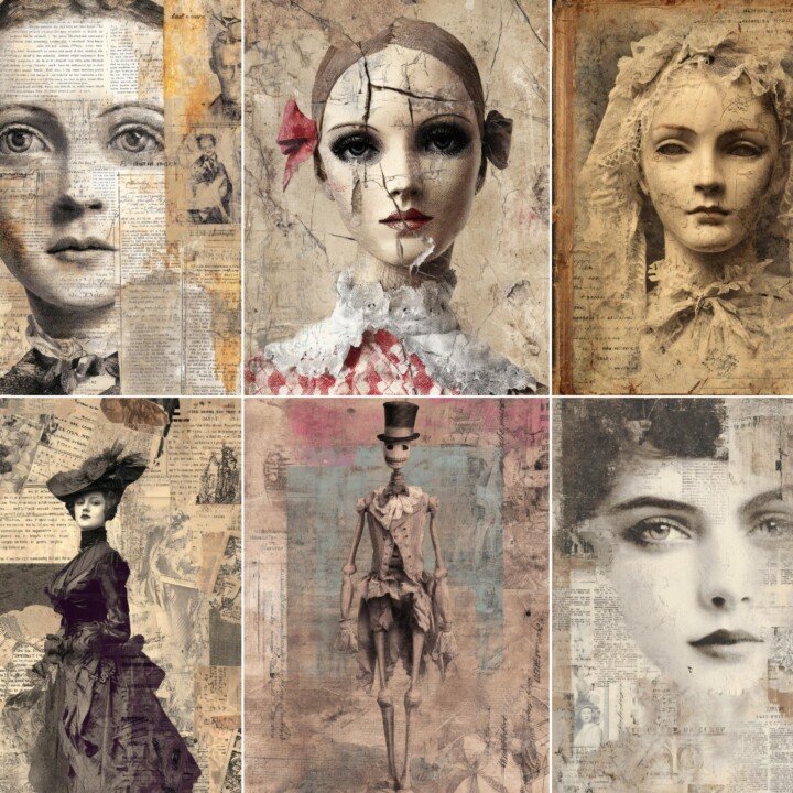 creepy – 56 Creepy Mannequin Junk Journal Pages