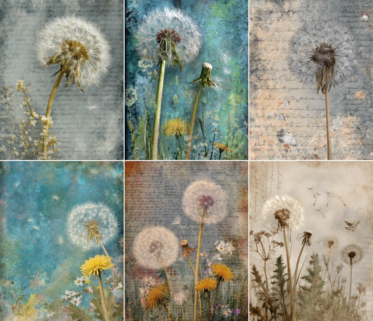 dandelion – 51 Dandelion Junk Journal Pages