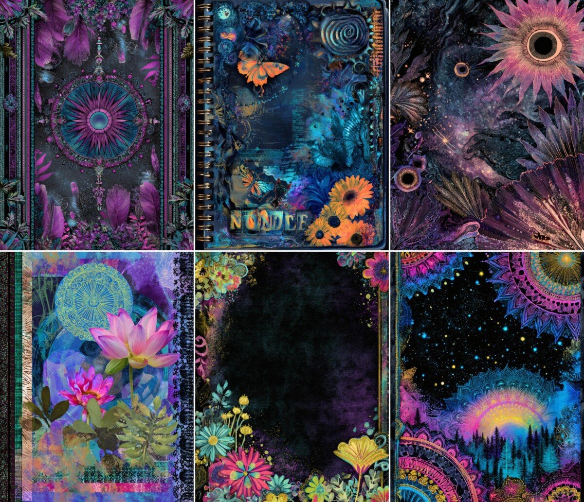dark – 56 Dark Psychedelic Junk Journal Pages