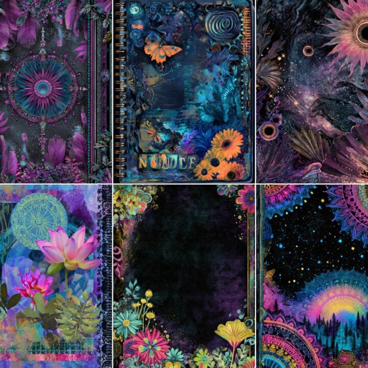 dark – 56 Dark Psychedelic Junk Journal Pages