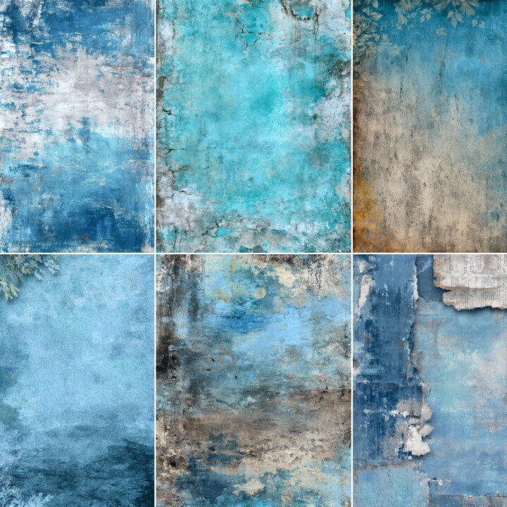 blue – 52 Blue Grunge Texture Journal Pages