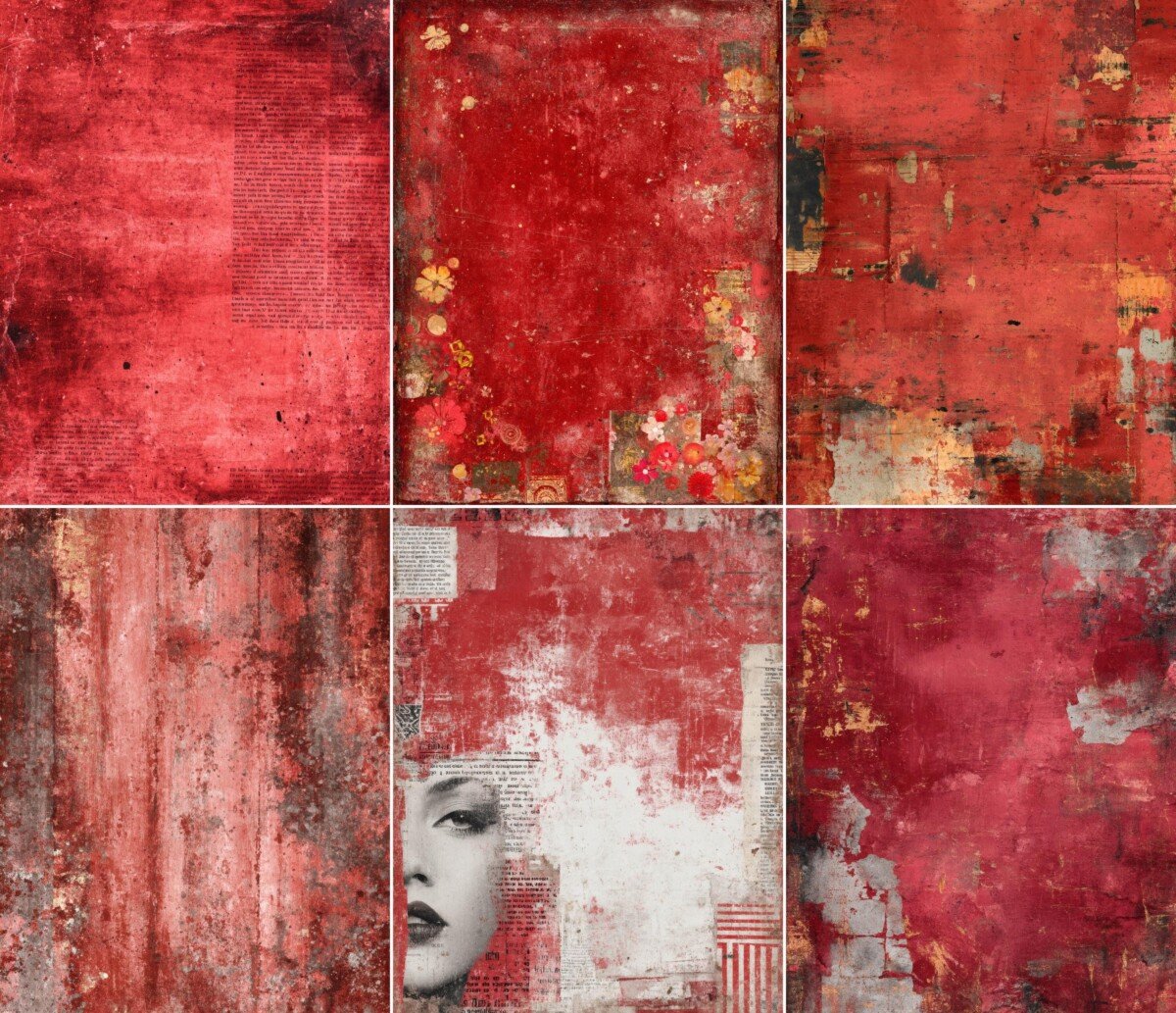 red – 90 Red Grunge Background Journal Pages