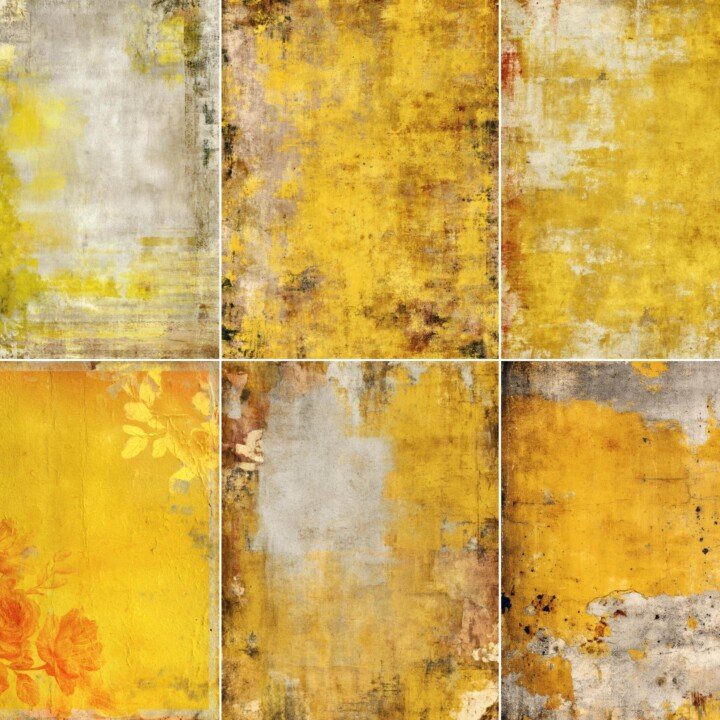 mustard – 52 Mustard Yellow Texture Papers Journal Pages