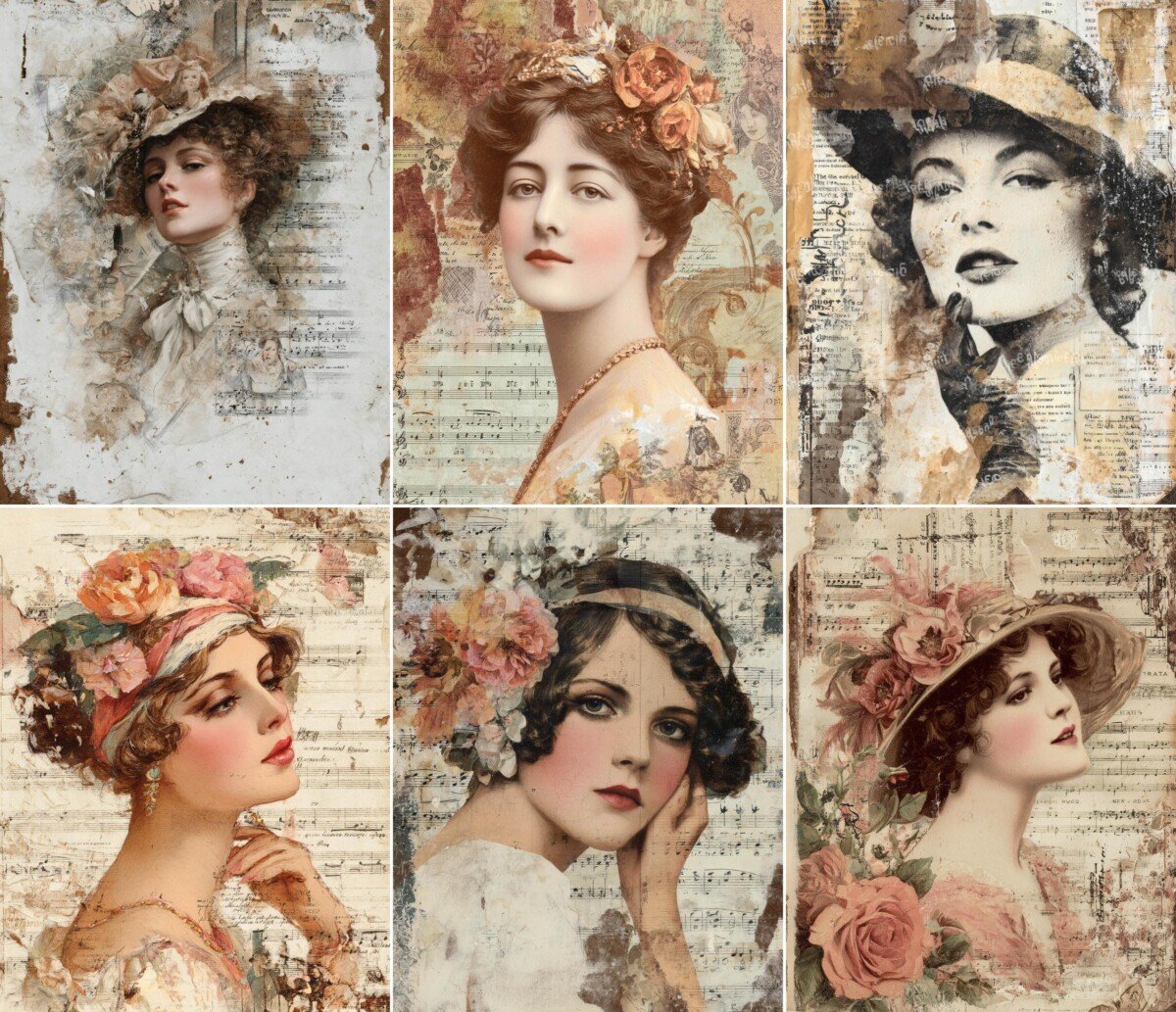 vintage – 56 Vintage Music Junk Journal Pages