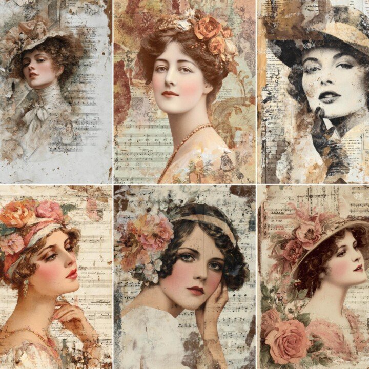 vintage – 56 Vintage Music Junk Journal Pages