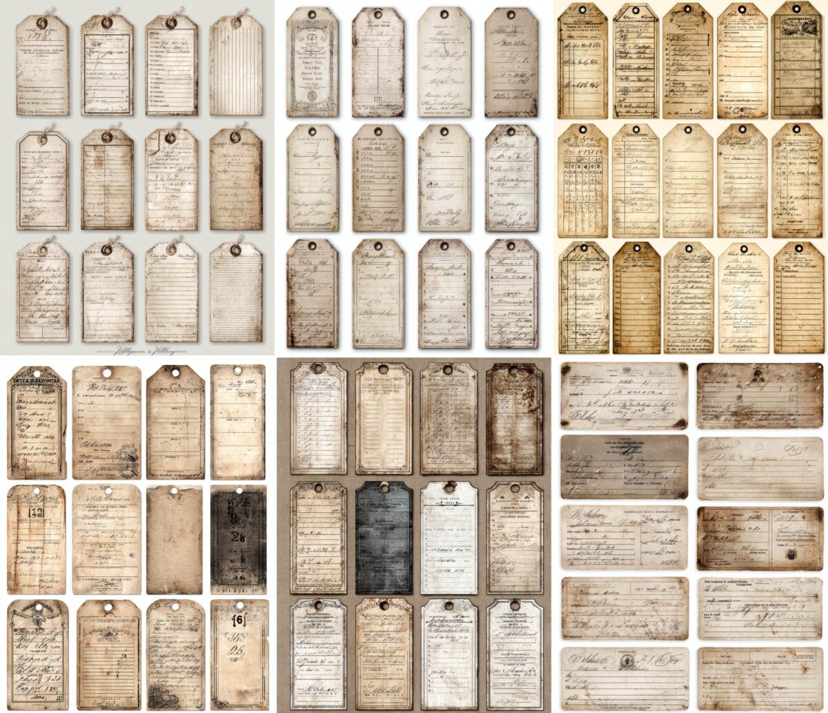ledger – 200+ Ledger Receipt Labels & Tags Ephemera